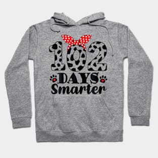 102nd Day of School Teacher Dalmatian 100 Days Smarter Girls Hoodie